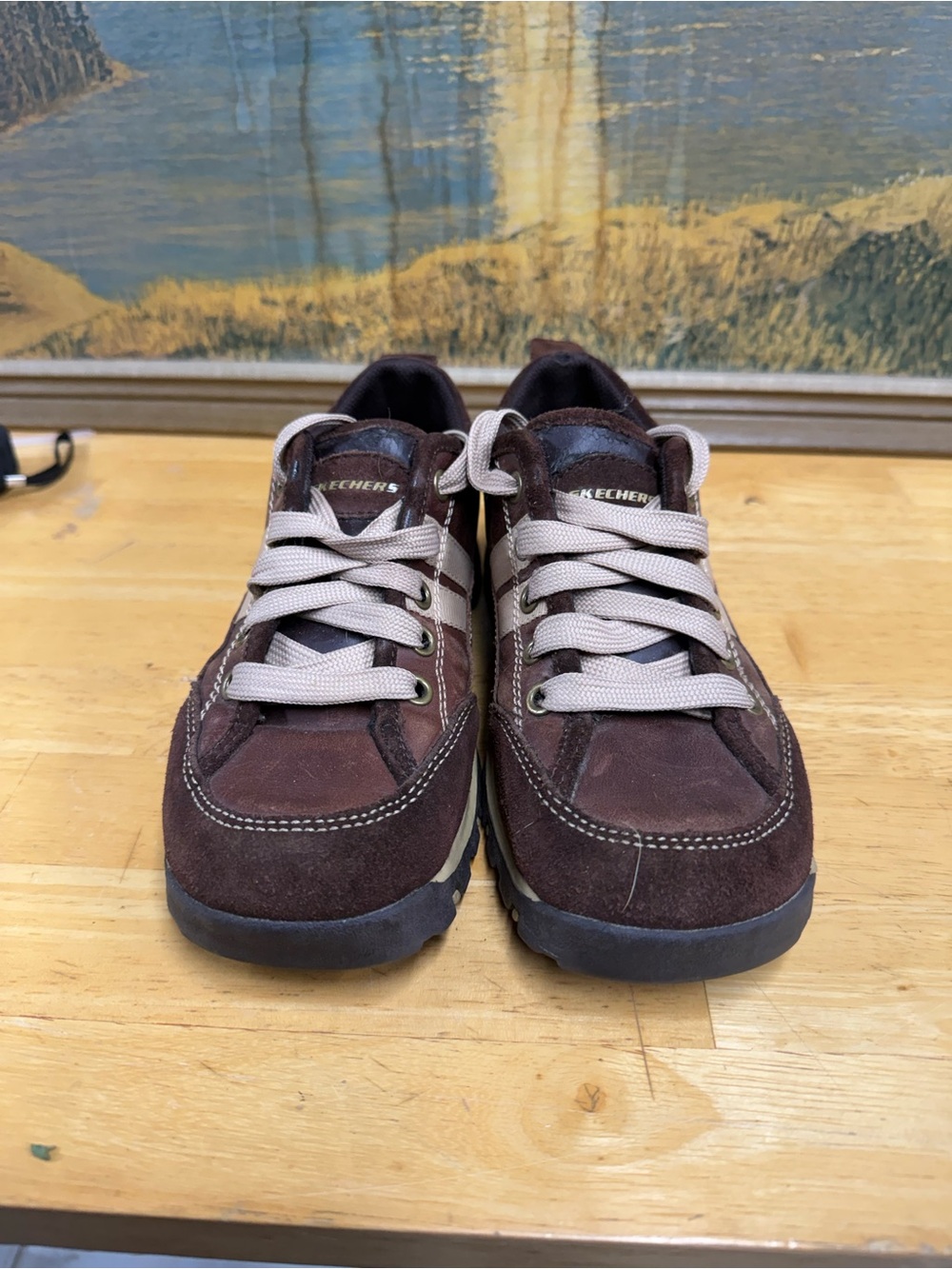 Skechers Grand Jam 46077 women’s Casual Brown Suede Lace-Up Shoes, size 6.5